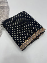 Load image into Gallery viewer, Splendorous Function Wear Pure Stain Silk Designer Printed Rich Pallu n Sequence Lace Fancy Designer Saree
