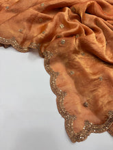 Load image into Gallery viewer, Forbearance Party Wear Space Silk Embroidery Thread Work Fancy Designer Saree With Contrast Blouse Piece
