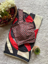 Load image into Gallery viewer, Magnificat Function Wear Crape Satin Silk Digital Print n Cut Dana Handwork Fancy Designer Saree With Unstitched Blouse
