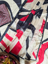 Load image into Gallery viewer, Magnificat Function Wear Crape Satin Silk Digital Print n Cut Dana Handwork Fancy Designer Saree With Unstitched Blouse
