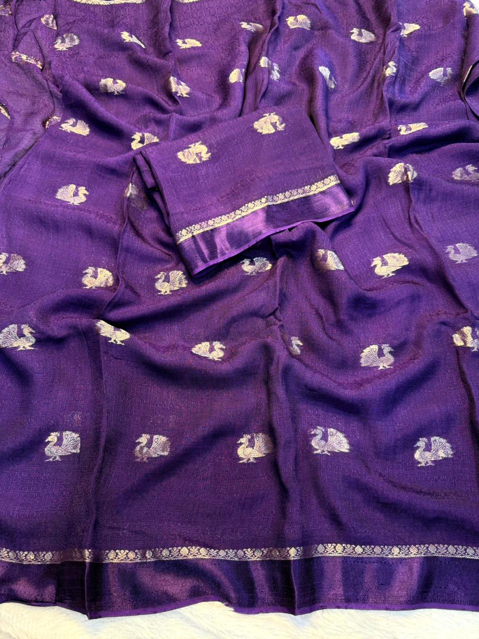Forbearance Function Wear Pure Soft Viscose Silk Jacquard Design n Satin Border Fancy Designer Saree With Blouse Piece