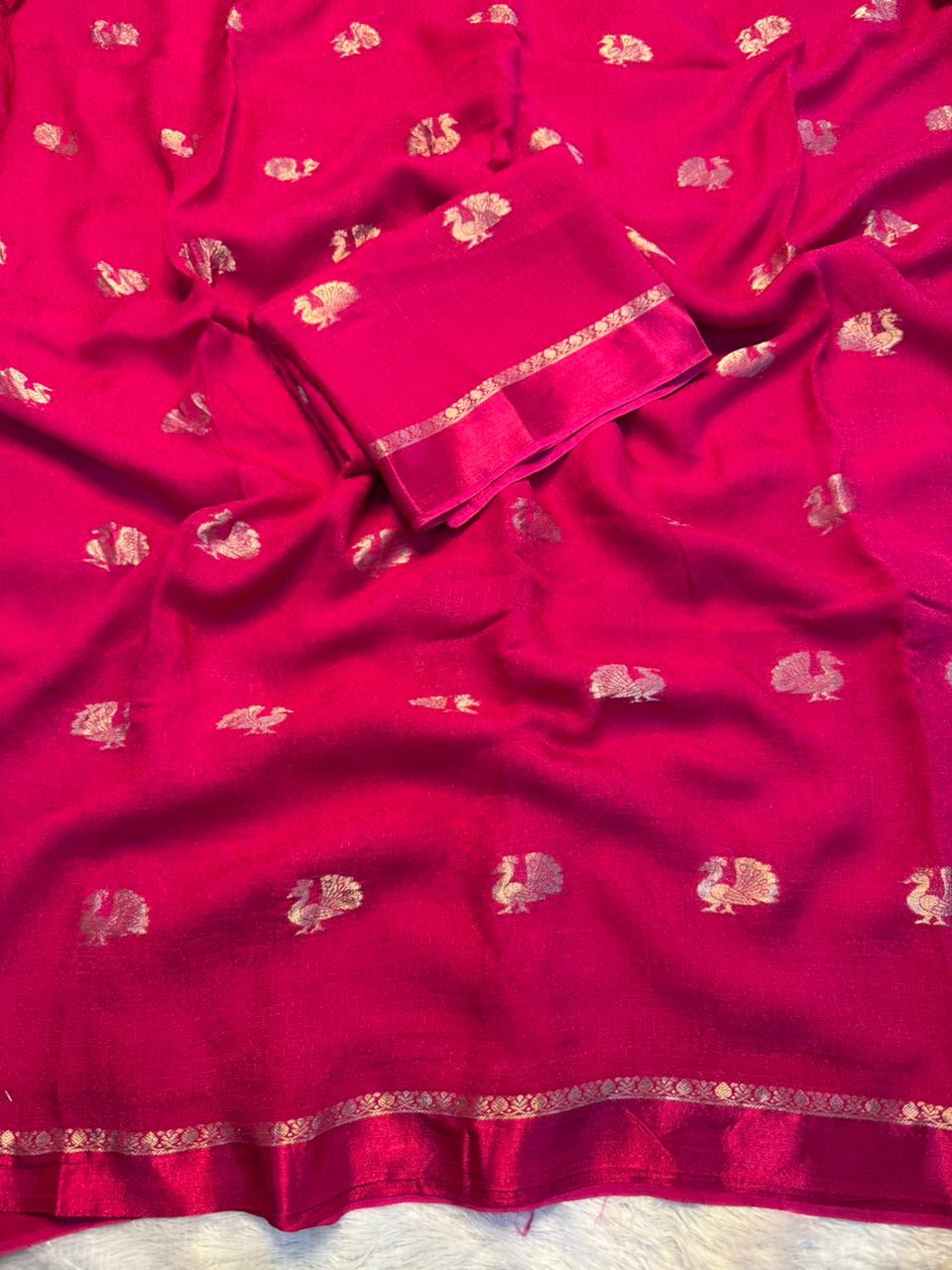 Forbearance Function Wear Pure Soft Viscose Silk Jacquard Design n Satin Border Fancy Designer Saree With Blouse Piece