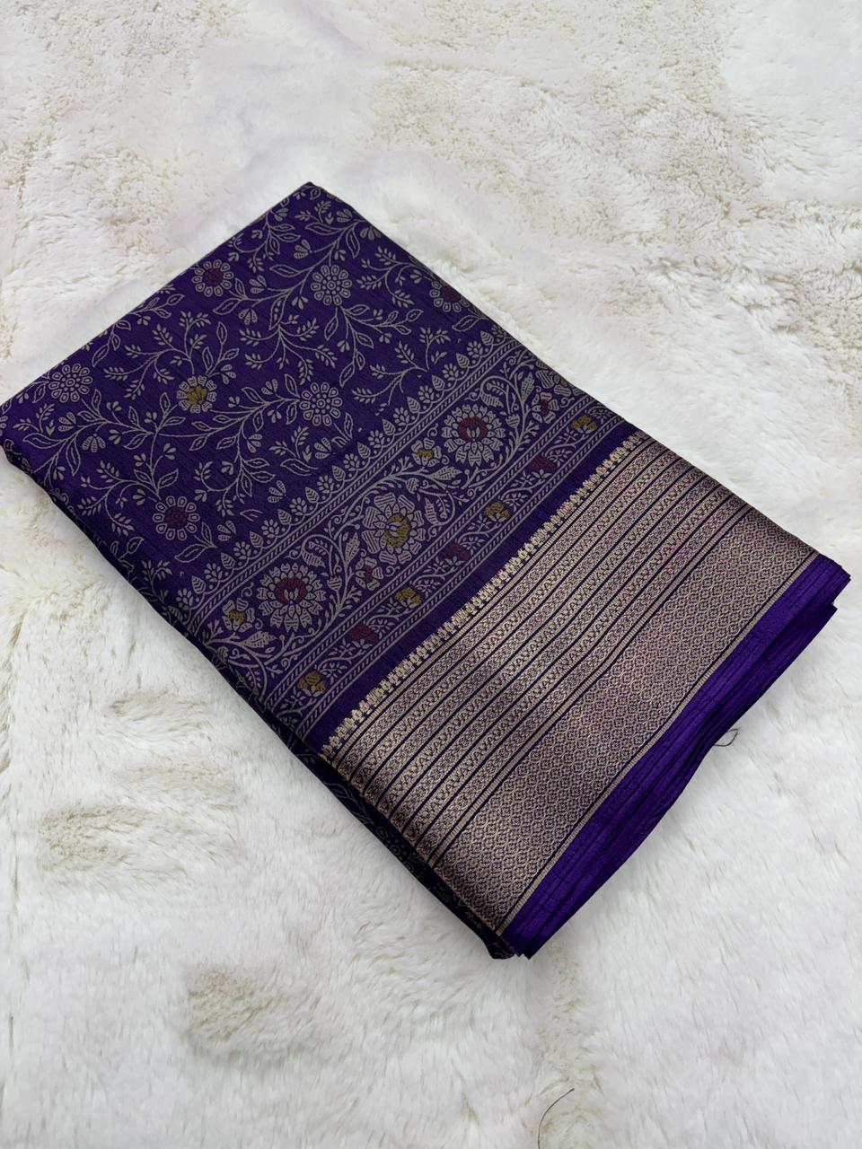 Splendiferous Festive Wear Soft Dola Silk Kalamkari Print With Jacquard Zari Border Fancy Designer Saree