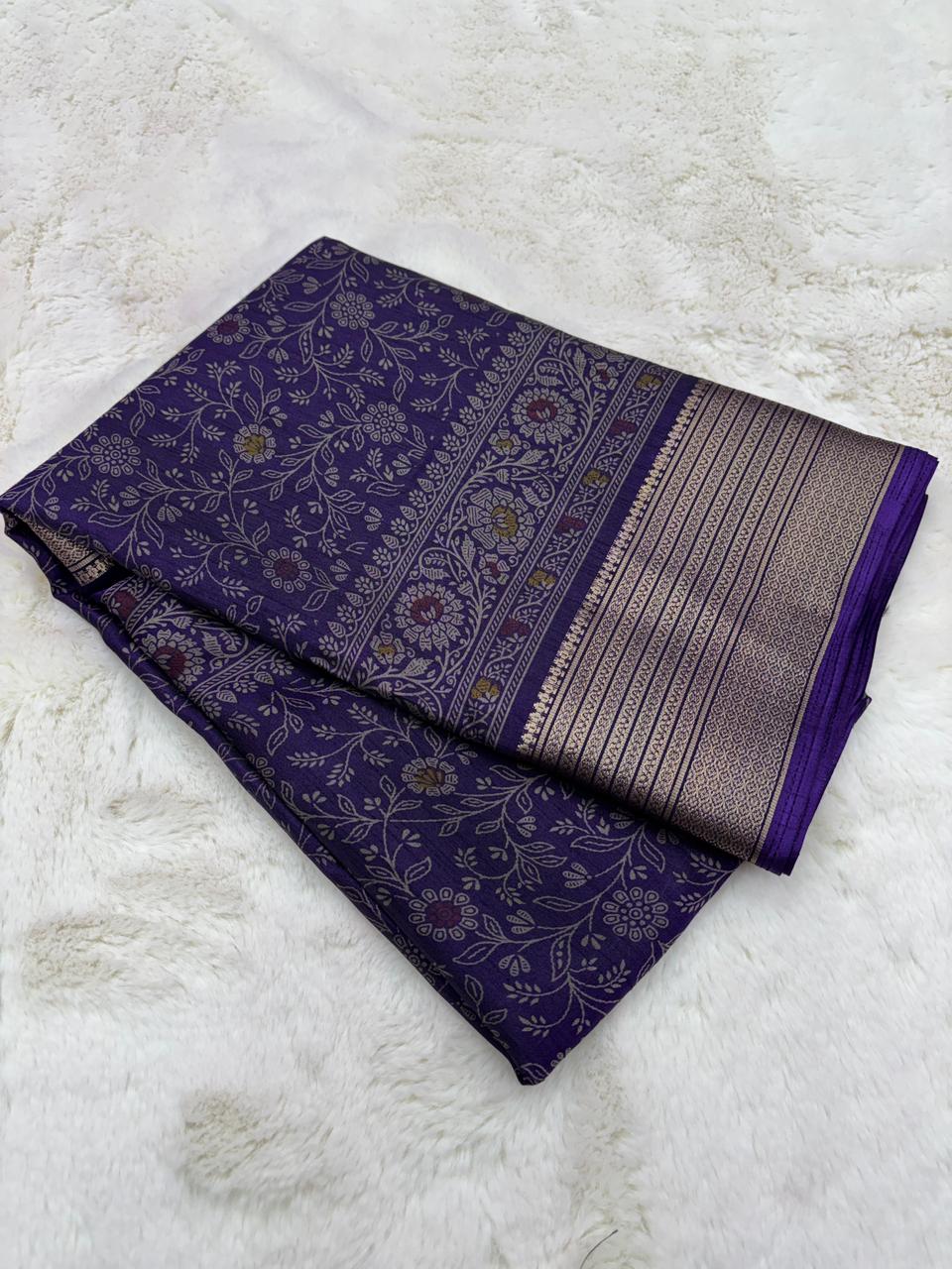 Splendiferous Festive Wear Soft Dola Silk Kalamkari Print With Jacquard Zari Border Fancy Designer Saree