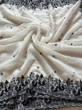 Load image into Gallery viewer, Prominent Party Wear Fendy Crush Silk Embroidery n Cutwork Border Fancy Designer Saree
