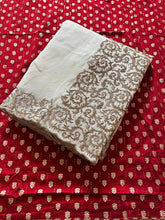 Load image into Gallery viewer, Trendy Off White Color Fendy Crush Silk Embroidery n Cut Work Saree With Marvellous Blouse Piece
