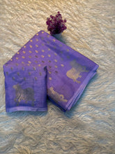 Load image into Gallery viewer, Charismatic Party Wear Pure Soft Viscose Crape Silk Zari Chit Palllu n Pichwari Border Fancy Designer Saree With Blouse
