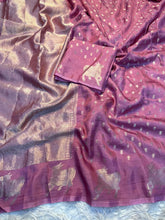 Load image into Gallery viewer, Charismatic Party Wear Pure Soft Viscose Crape Silk Zari Chit Palllu n Pichwari Border Fancy Designer Saree With Blouse
