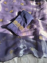 Load image into Gallery viewer, Opulent Party Wear Sparkle Babrbari Silk Sequins n Cut Work Saree With Contrast Blouse Piece
