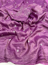 Load image into Gallery viewer, Admirable Pink Color Crush Silk Embroidery Work Fancy Designer Saree With Appealing Blouse Piece
