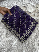 Load image into Gallery viewer, Glamorous Party Wear Fendy Satin Silk Sequence n Stunning Cut Work Fancy Saree With Adorned Blouse Piece
