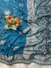 Load image into Gallery viewer, Contemporary Party Wear Dola Silk Thread n Embroidery Work Lace Border Rich Pallu Saree For Wedding
