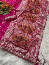 Load image into Gallery viewer, Contemporary Party Wear Dola Silk Thread n Embroidery Work Lace Border Rich Pallu Saree For Wedding
