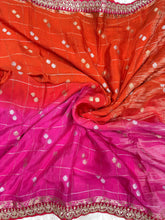 Load image into Gallery viewer, Elegant Function Wear Chinnon Viscose Half Pedding Zari Check Weaving Work n Rich Pallu Saree For Wedding
