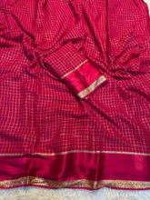 Load image into Gallery viewer, Redolent Party Wear Pure Viscose Georgette With Satin Border Small Chex Fancy Designer Saree For Women
