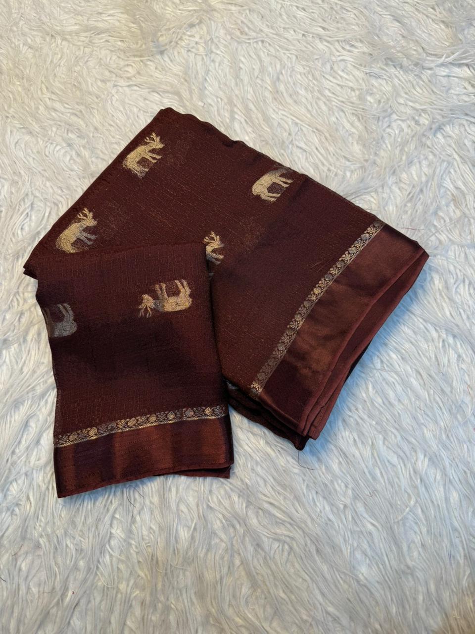 Scrupulous Function Wear Pure Soft Viscose Silk Jacquard Design n Satin Border Fancy Designer Saree With Blouse Piece
