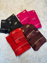 Load image into Gallery viewer, Scrupulous Function Wear Pure Soft Viscose Silk Jacquard Design n Satin Border Fancy Designer Saree With Blouse Piece
