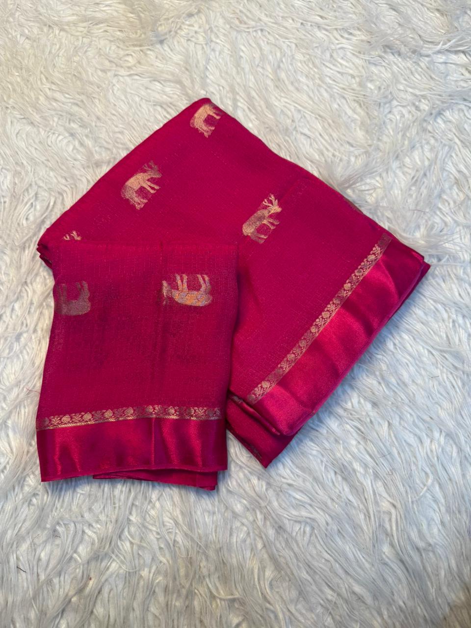 Scrupulous Function Wear Pure Soft Viscose Silk Jacquard Design n Satin Border Fancy Designer Saree With Blouse Piece