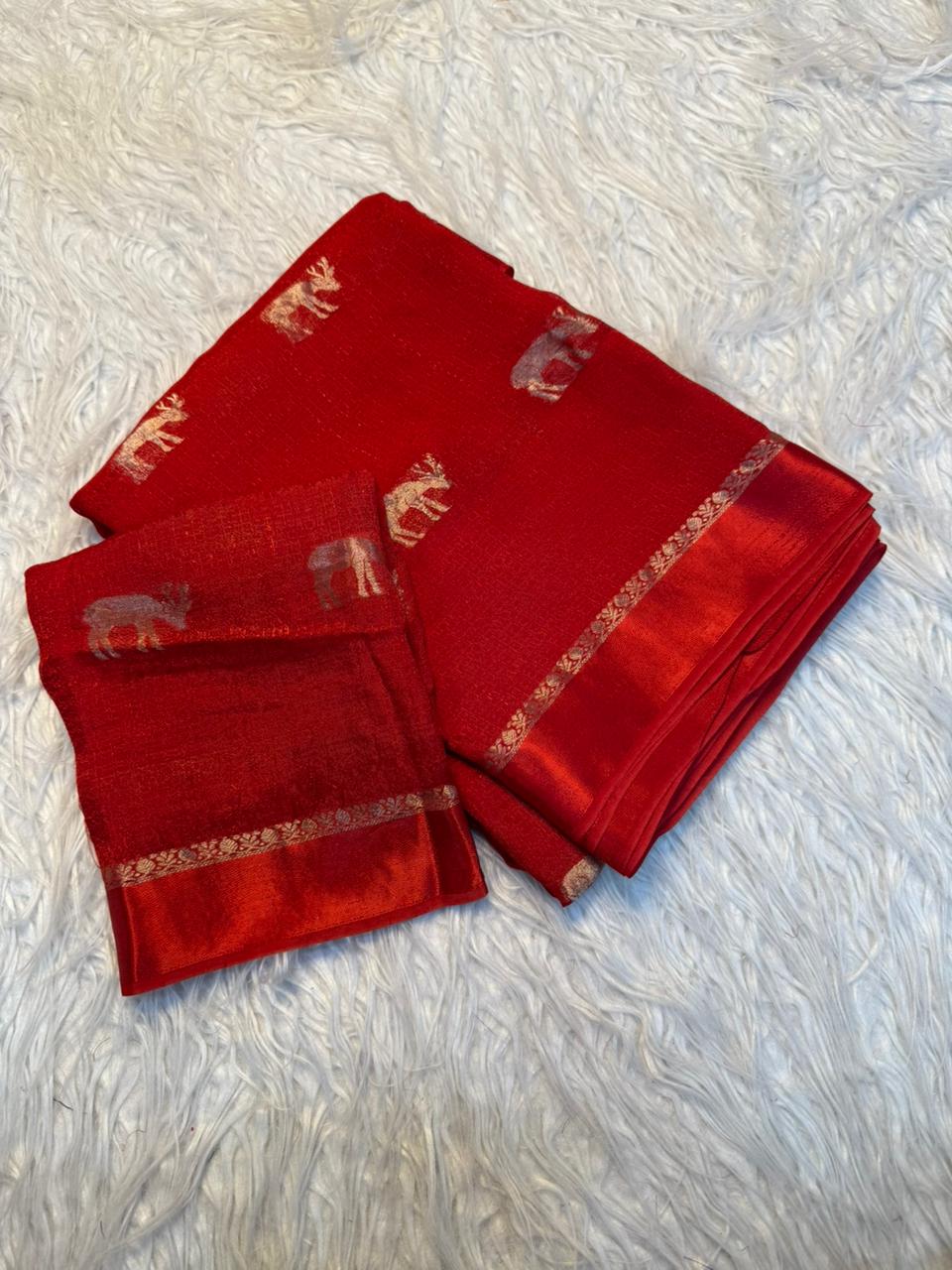 Scrupulous Function Wear Pure Soft Viscose Silk Jacquard Design n Satin Border Fancy Designer Saree With Blouse Piece