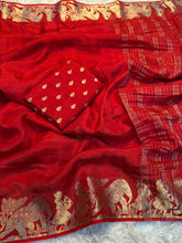 Load image into Gallery viewer, Ravishing Party Wear Pure Russian Dola Silk Jacquard Weaving Border Rich Pallu Fancy Designer Saree With Blouse Piece
