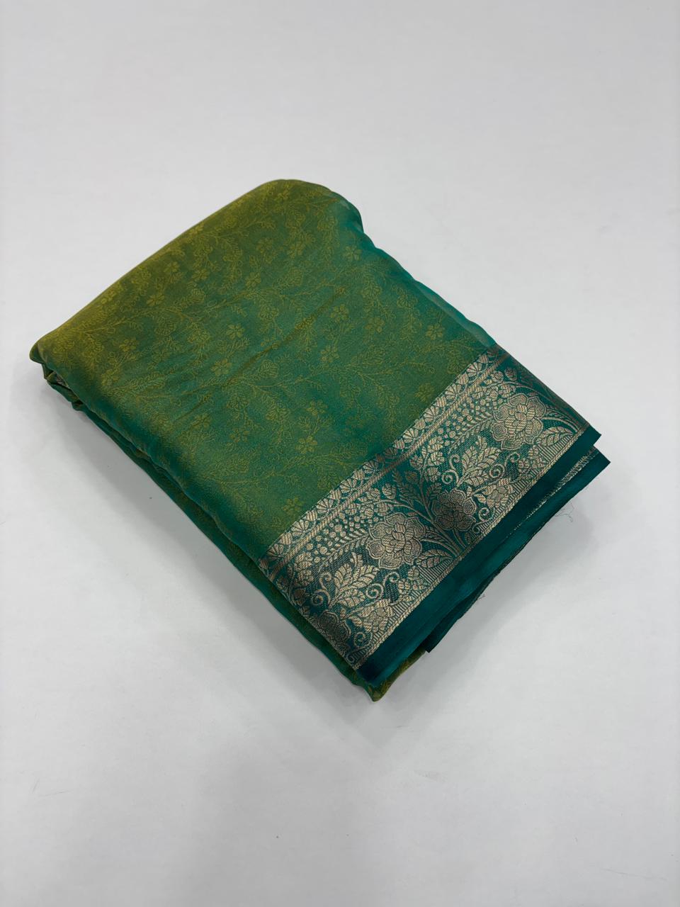 Luxurious Festive Wear Shine Space Silk Zari Border N Rich Pallu Fancy Desginer Saree With Elegant Blouse Piece