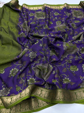 Load image into Gallery viewer, Contemporary Function Wear Soft Dola Silk Kalamkari Print With Mangalkari Zari Border Fancy Designer Saree
