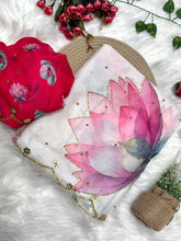 Load image into Gallery viewer, Glamorous Party Wear Pure Soft Tebby Silk Floral Prints n Cutdana Work Fancy Designer Saree With Blouse
