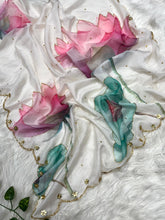 Load image into Gallery viewer, Glamorous Party Wear Pure Soft Tebby Silk Floral Prints n Cutdana Work Fancy Designer Saree With Blouse
