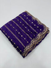 Load image into Gallery viewer, Stunning Festive Wear Rangoli Crush Silk Embriodery N Sequence Cut Work Border Fancy Designer Saree With Blouse
