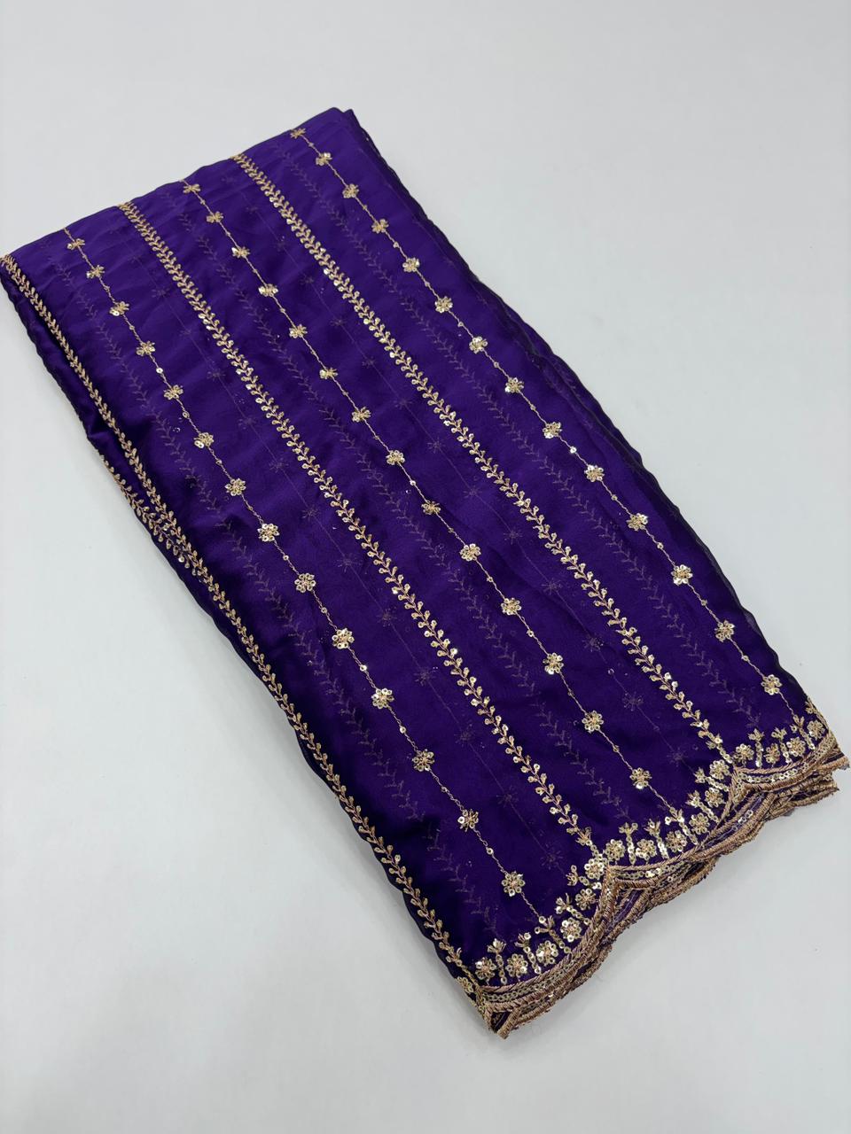 Stunning Festive Wear Rangoli Crush Silk Embriodery N Sequence Cut Work Border Fancy Designer Saree With Blouse