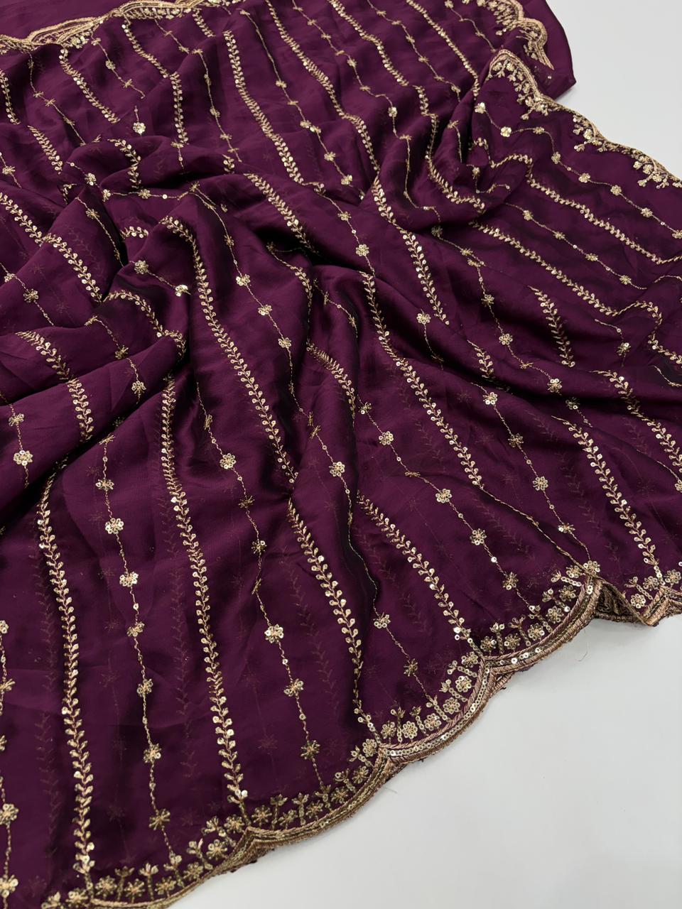 Stunning Festive Wear Rangoli Crush Silk Embriodery N Sequence Cut Work Border Fancy Designer Saree With Blouse
