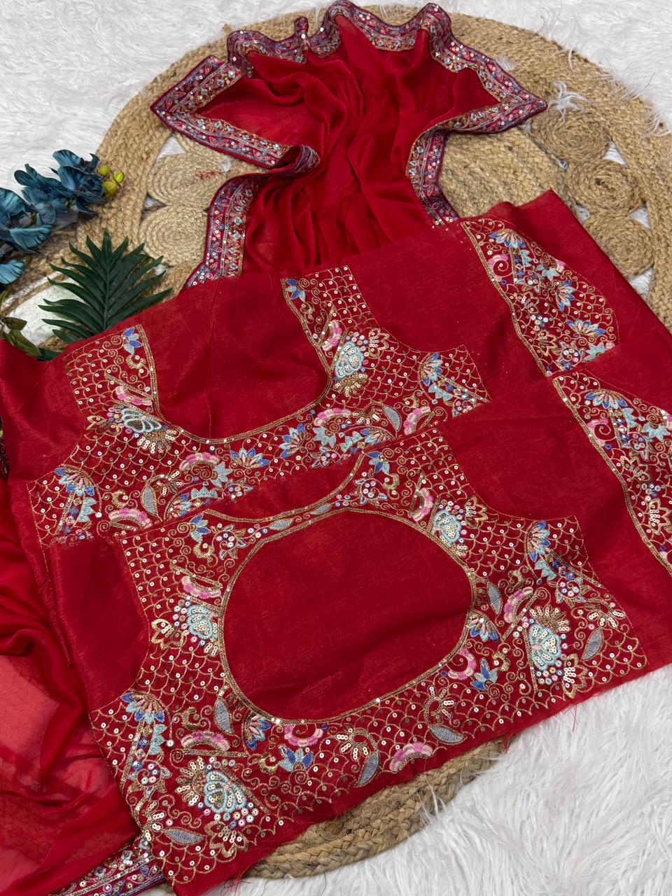 Confounding Party Wear Rangoli Silk Heavy Border Lace Fancy Designer Saree Elegant Blouse Piece