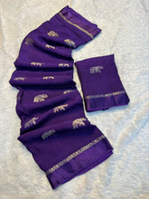 Load image into Gallery viewer, Traditional Wedding Wear Pure Soft Viscose Silk Jacquard Design n Satin Border Fancy Saree With Elegant Blouse Piece
