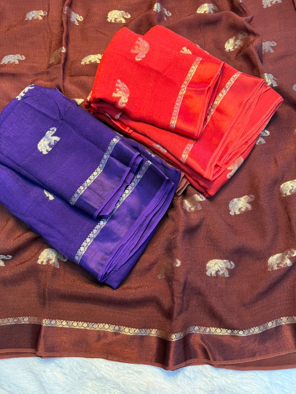 Traditional Wedding Wear Pure Soft Viscose Silk Jacquard Design n Satin Border Fancy Saree With Elegant Blouse Piece