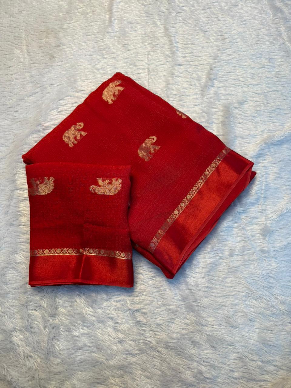 Traditional Wedding Wear Pure Soft Viscose Silk Jacquard Design n Satin Border Fancy Saree With Elegant Blouse Piece