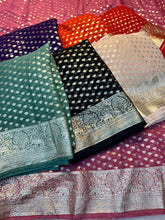 Load image into Gallery viewer, Redolent Party Wear Pure Viscose Georgette Jacquard Zari Weaving Work Fancy Designer Saree For Wedding
