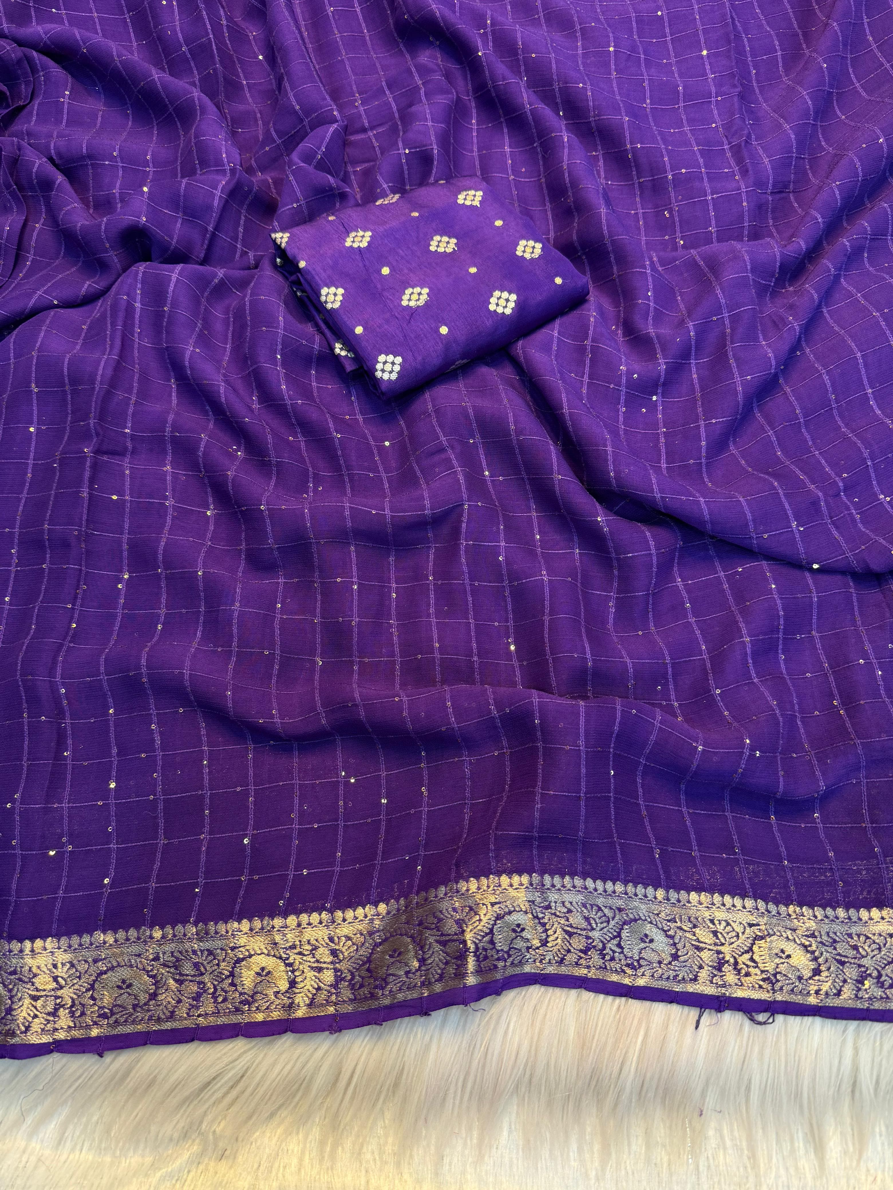 Graceful Function Wear Pure Viscose Jacquard Weaving Work Checks Design Rich Pallu Fancy Designer Saree