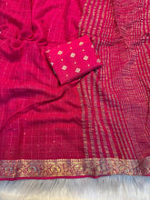 Load image into Gallery viewer, Graceful Function Wear Pure Viscose Jacquard Weaving Work Checks Design Rich Pallu Fancy Designer Saree
