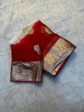 Load image into Gallery viewer, Charismatic Wedding Wear Viscose Georgette Jacquard Weaving Work Fancy Designer Saree With Blouse
