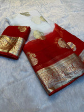Load image into Gallery viewer, Charismatic Wedding Wear Viscose Georgette Jacquard Weaving Work Fancy Designer Saree With Blouse
