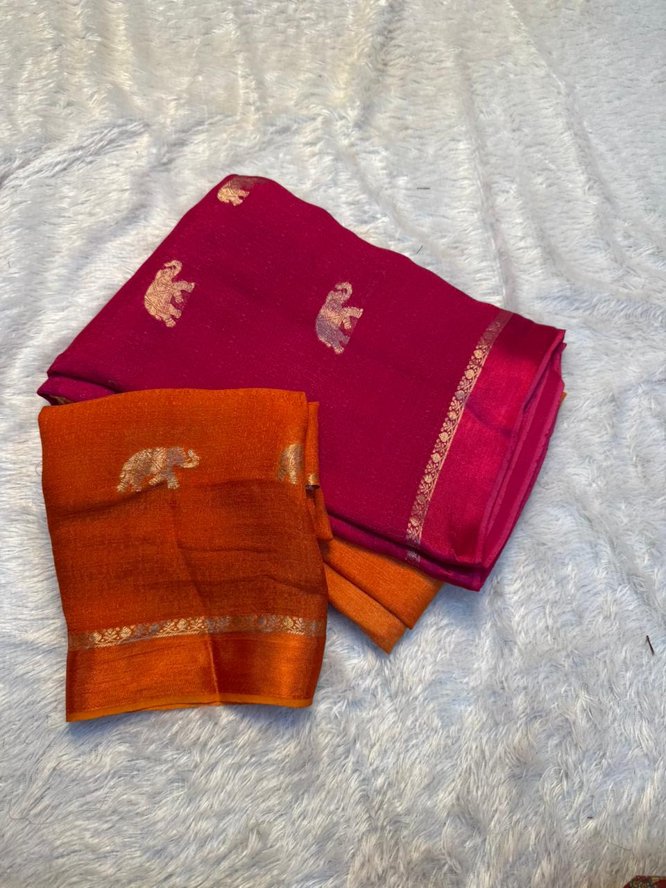 Contemporary Wedding Wear Pure Soft Viscose Silk Jacquard Design n Satin Border Fancy Designer Saree With Blouse Piece