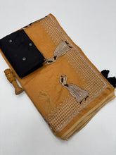 Load image into Gallery viewer, Effervescent Function Wear Soft Chanderi Cotton Silk Embroidery n Tussels Work Fancy Saree
