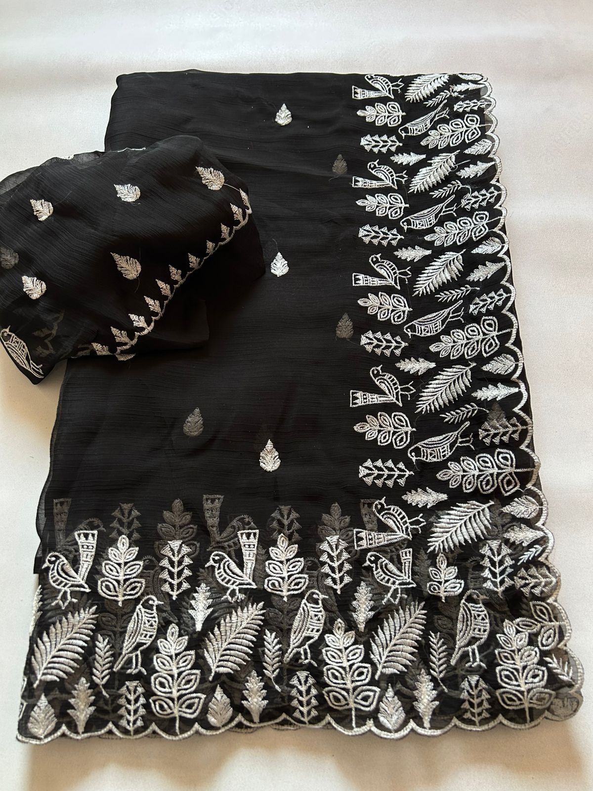 Mellifluous Function Wear Black Colour Organza Silk Embroidery n Cut Work Border Fancy Designer Saree For Wedding