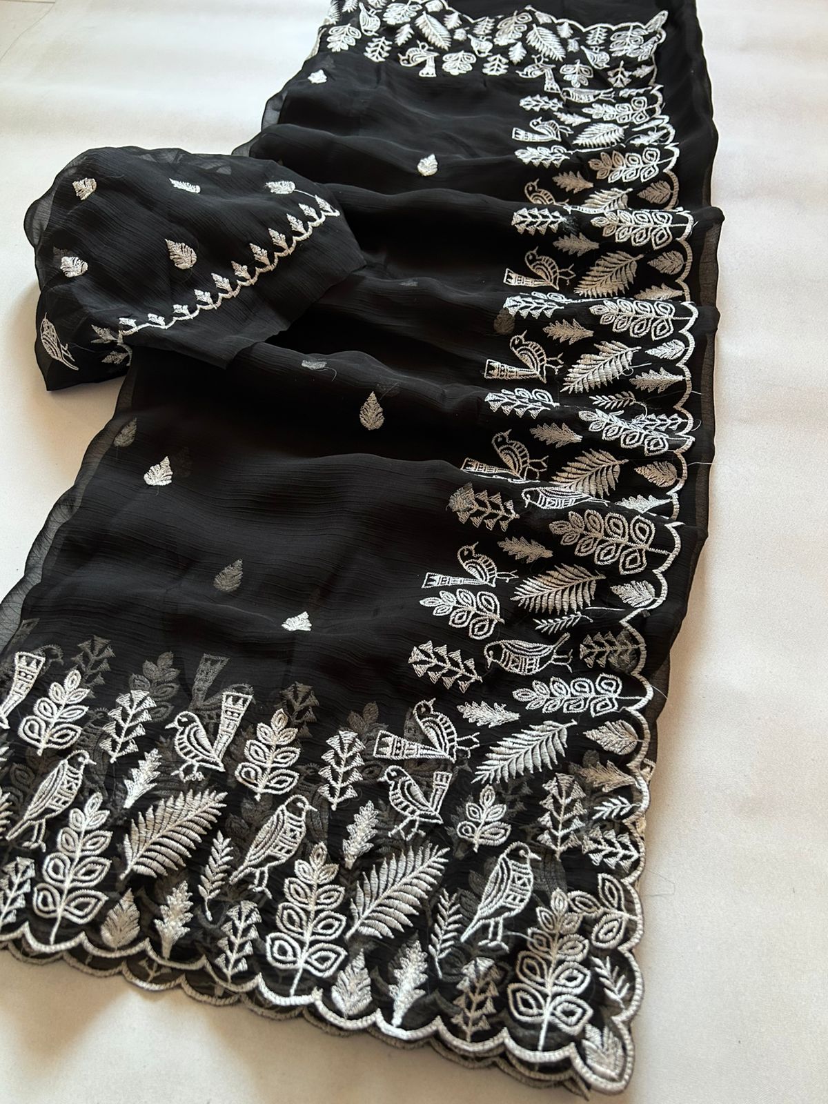 Mellifluous Function Wear Black Colour Organza Silk Embroidery n Cut Work Border Fancy Designer Saree For Wedding