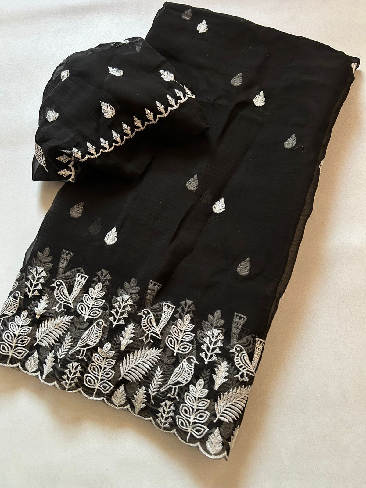 Mellifluous Function Wear Black Colour Organza Silk Embroidery n Cut Work Border Fancy Designer Saree For Wedding