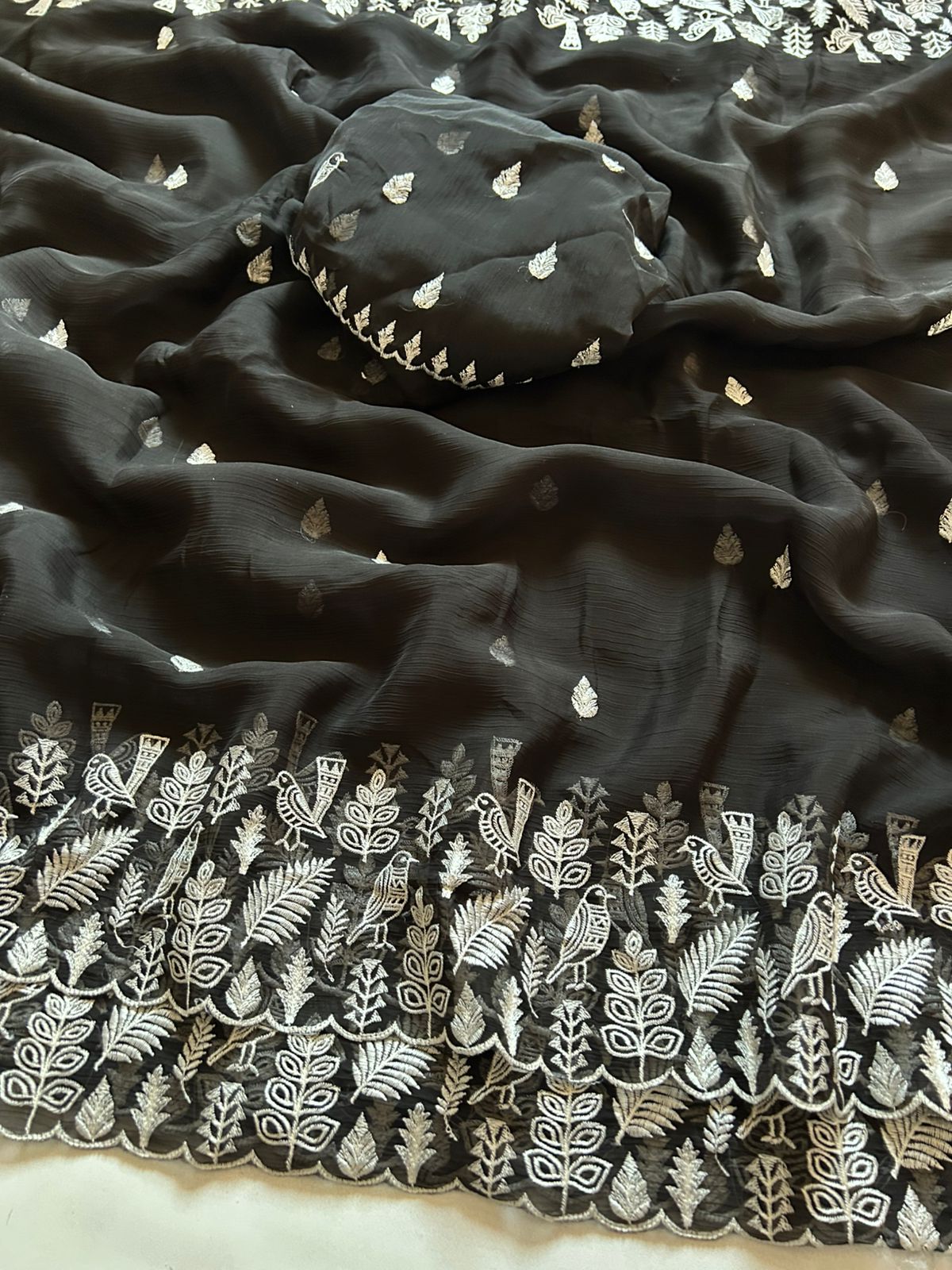 Mellifluous Function Wear Black Colour Organza Silk Embroidery n Cut Work Border Fancy Designer Saree For Wedding