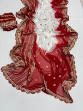 Load image into Gallery viewer, Graceaura Party Wear Viscose Georgette Jacquard Weaving n Sequence Border Work Fancy Designer Saree For Reception
