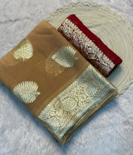 Load image into Gallery viewer, Imaginative Wedding Wear Viscose Georgette Jacquard Zari Work Fancy Designer Saree
