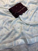 Load image into Gallery viewer, New Festive Wear Pure Soft Viscose Zari Jacquard Weaving Work Fancy Designer Saree With Blouse
