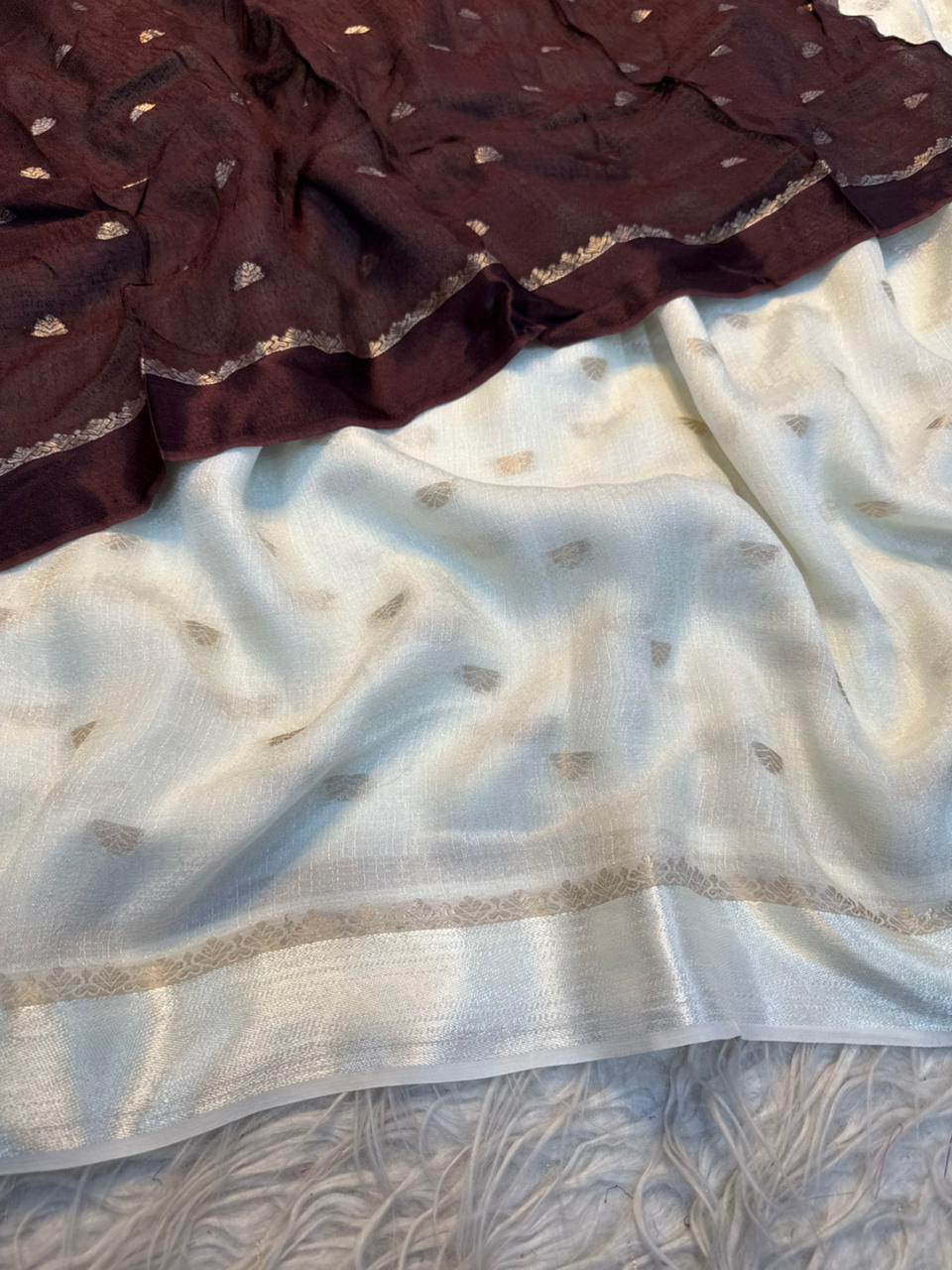 New Festive Wear Pure Soft Viscose Zari Jacquard Weaving Work Fancy Designer Saree With Blouse